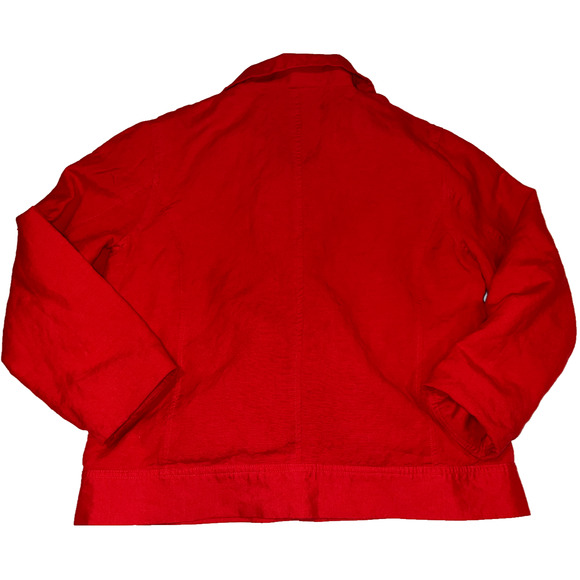 Vintage Herman Geist Linen Cropped Button Up Blazer Jacket Petites Sz 10 Lined - Picture 2 of 5